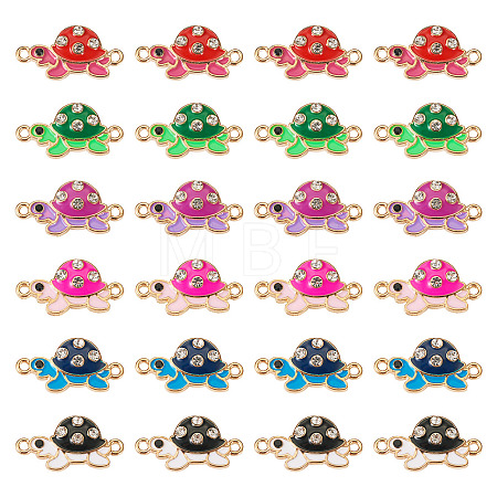 24Pcs 6 Colors Alloy Enamel Connector Charms ENAM-TA0001-58-1