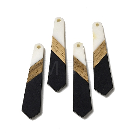 Opaque Resin & Walnut Wood Pendants RESI-D060-B-06-1