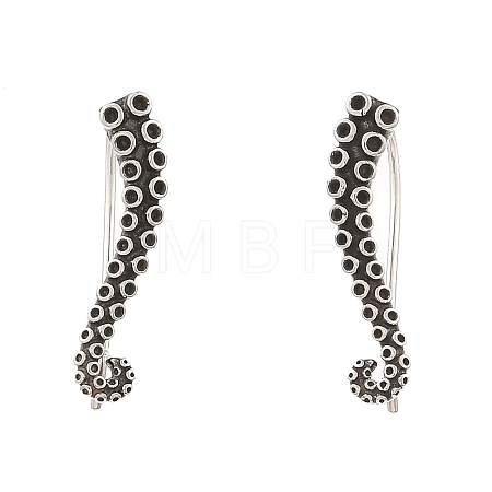 Antique Silver 316 Surgical Stainless Steel Dangle Earrings EJEW-D096-06B-AS-1