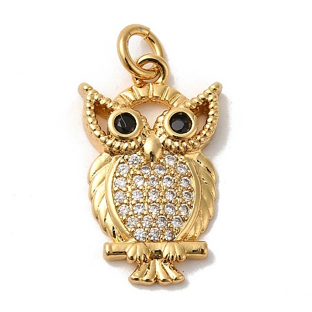 Rack Plating Brass Micro Pave Cubic Zirconia Pendants KK-K377-41G-1