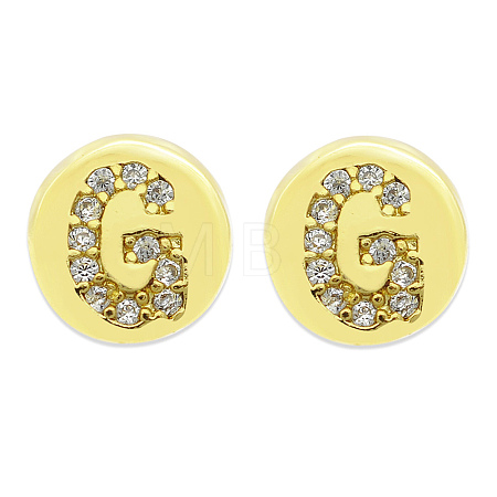 Brass Micro Pave Clear Cubic Zirconia Beads KK-T030-LA843-GX3-1