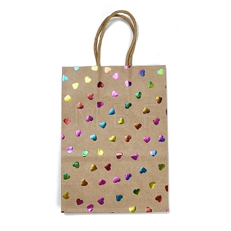 Rainbow Color Stamping Kraft Paper Gift Tote Bags ABAG-K005-01F-1