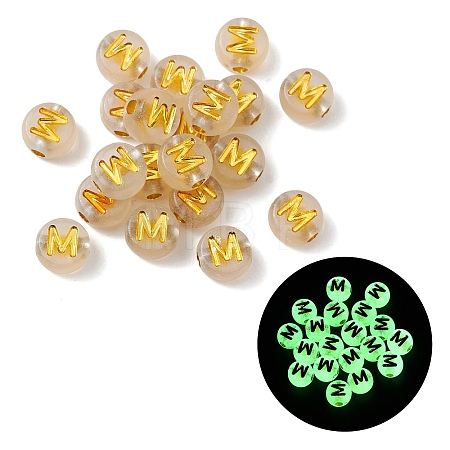 Luminous Transparent Acrylic Beads OACR-P037-01B-M-1