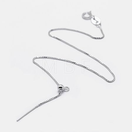 Anti-Tarnish Rhodium Plated 925 Sterling Silver Bracelet Making STER-F039-09P-1
