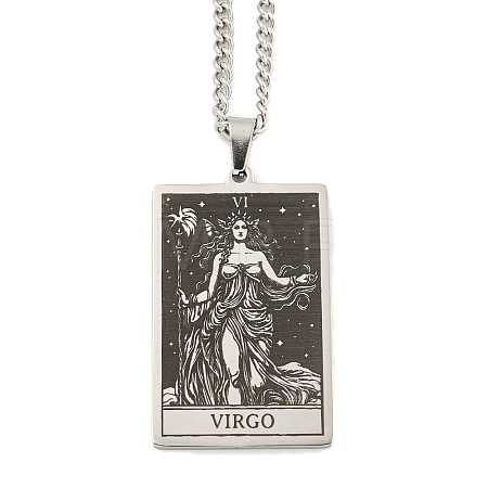 Non-Tarnish 304 Stainless Steel Tarot Pendant Necklaces NJEW-A026-01P-06-1