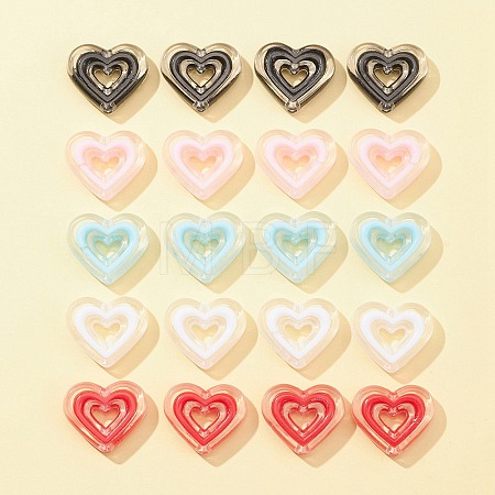 20Pcs 5 Colors Acrylic Beads SACR-FS0001-21-1