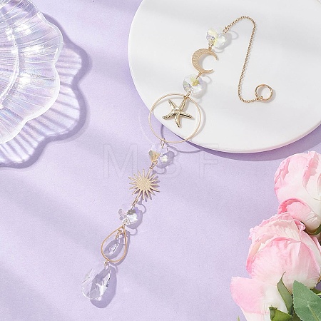 Glass Hanging Suncatchers HJEW-JM04582-1