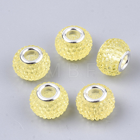 Resin Rhinestone European Beads RPDL-T002-03K-1