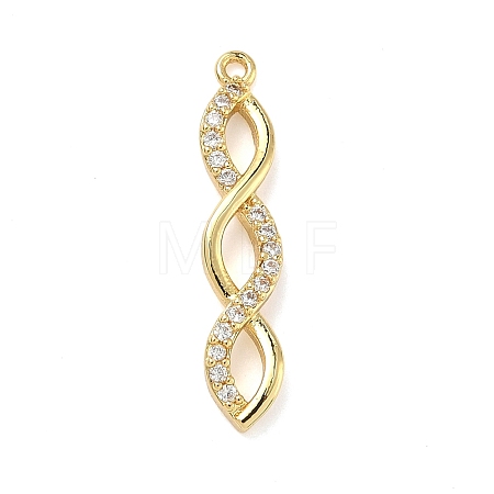 Brass Micro Pave Cubic Zirconia Pendants KK-C254-06A-G-1