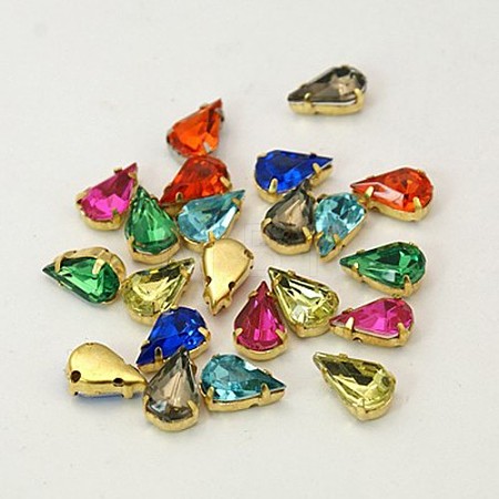 Sew on Rhinestone X-GACR-A001-6x10-G-1