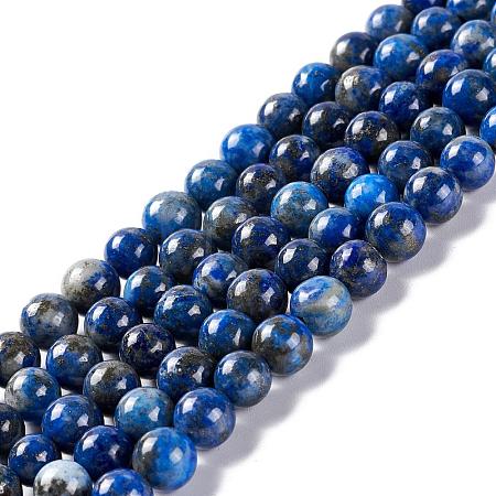 Natural Lapis Lazuli Round Bead Strands G-E262-01-6mm-1