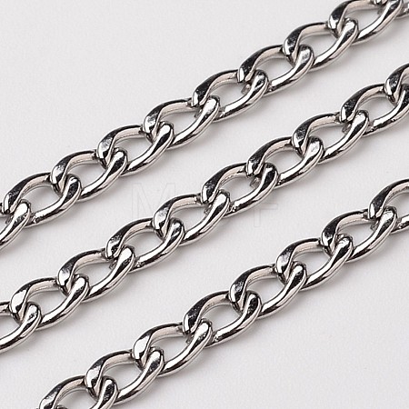 Non-Tarnish 3.28 Feet 304 Stainless Steel Twisted Chains Curb Chains X-CHS-L015-26-1