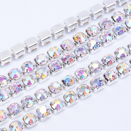 Brass Rhinestone Strass Chains CHC-T003-SS6-02S-1