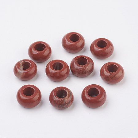 Natural Red Jasper European Beads G-G740-14x8mm-04-1