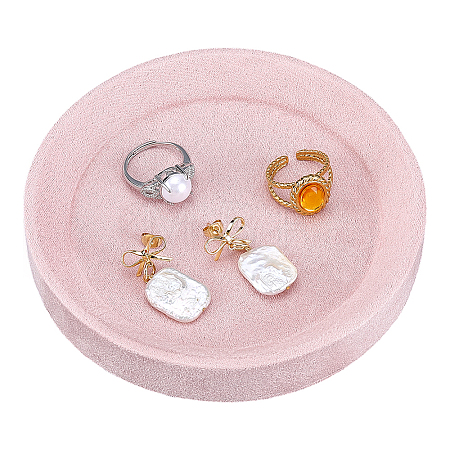 Round Velvet Jewelry Organizer Display Trays ODIS-WH0030-326A-1