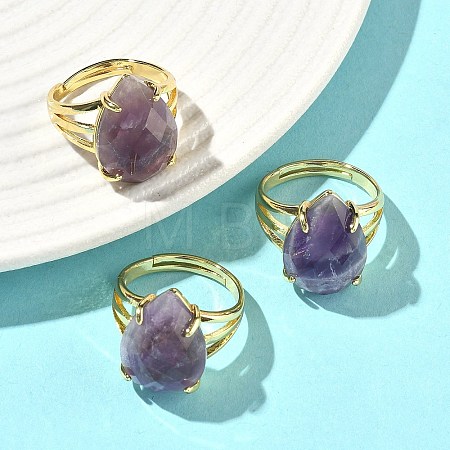 Brass Cuff Open Rings RJEW-D347-04G-15-1