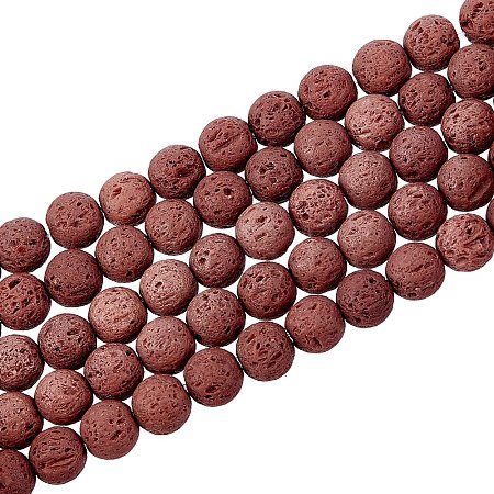 Synthetic Lava Rock Beads Strands G-S277-8mm-02-1