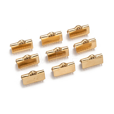Ion Plating(IP) 304 Stainless Steel Ribbon Crimp Ends STAS-F098-04-1