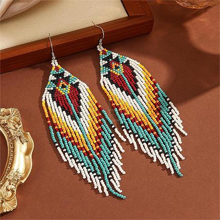 Bohemian Style Handmade Glass Bead Dangle Earrings for Daily Wear ZP1503-1