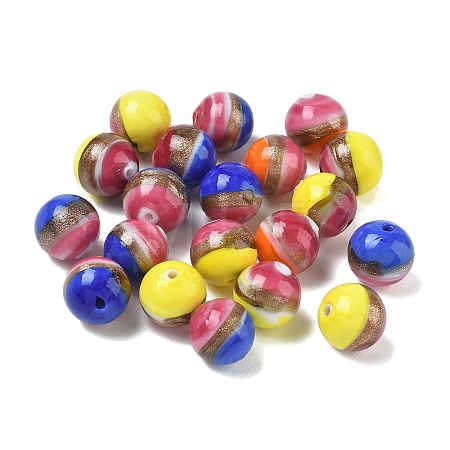 Handmade Gold Sand Lampwork Beads LA-CBA70FB-01-1