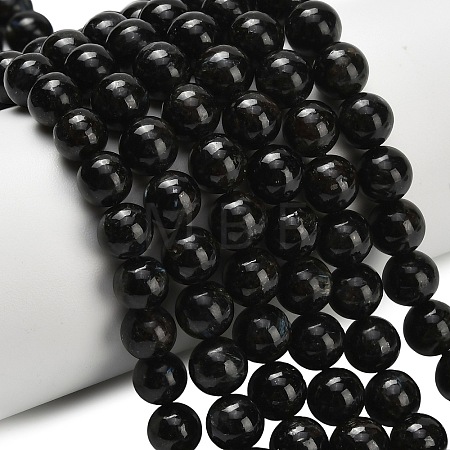 Natural Glaucophane Beads Strands G-L642-B03-8mm-1