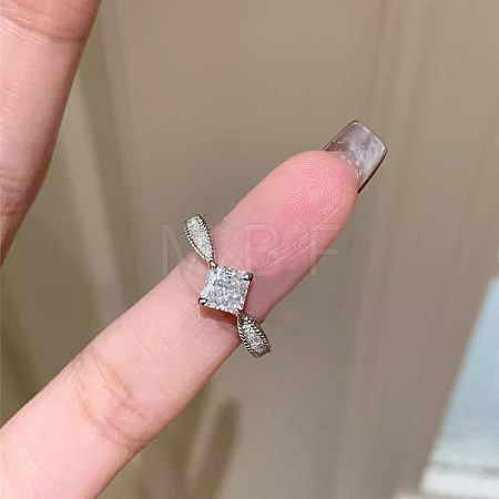 Brass with Crystal Rhinestone Finger Rings FS-WG26438-01-1