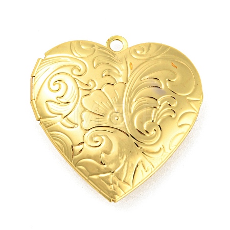 Rack Plating Brass Locket Pendants KK-M263-01G-1
