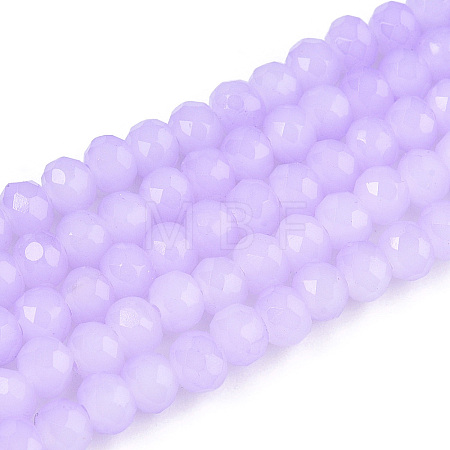 Baking Paint Imitation Jade Glass Bead Strands DGLA-A034-J10mm-A50-1