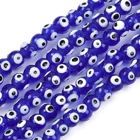 Handmade Evil Eye Lampwork Beads Strands LAMP-Z021-01B-1