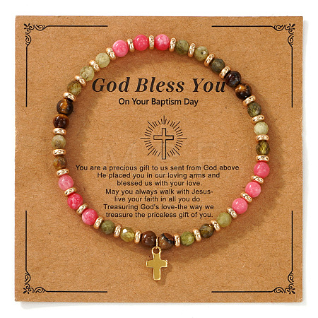 Vintage Brass Cross Charm Bracelets LS-GR0330-11-1