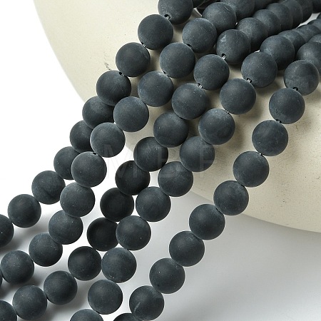 Grade A Natural Black Agate Beads Strands LS-G447-5-1