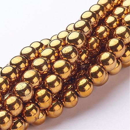 Non-Magnetic Synthetic Hematite Beads Strands G-G091-8mm-1-1