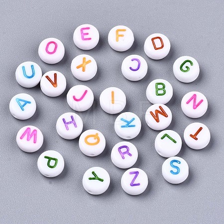 Opaque White Acrylic Beads X-MACR-N012-01-1