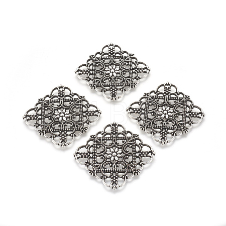 Tibetan Style Alloy Filigree Joiners X-TIBEP-A2690-AS-LF-1