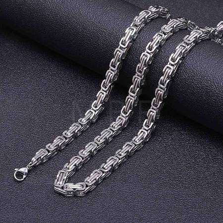 7mm Stainless Steel Byzantine Chain Necklaces FS-WG56795-103-1