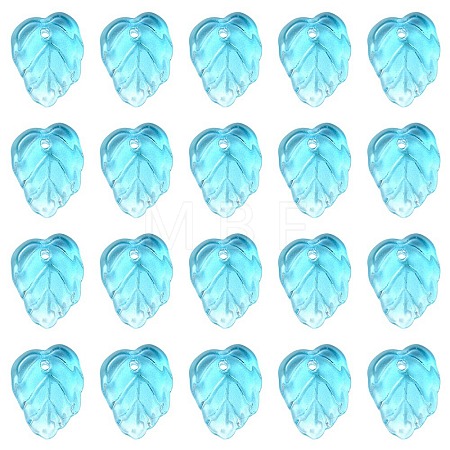 Autumn Theme Two-Tone Transparent Glass Charms GLAA-YW0001-53B-1