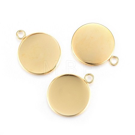 Rack Plating 304 Stainless Steel Pendant Cabochon Settings X-STAS-F191-14G-G-1