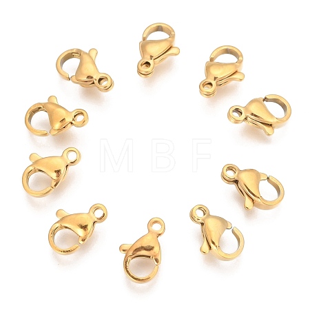 304 Stainless Steel Lobster Claw Clasps STAS-T040-PJ212-10-1