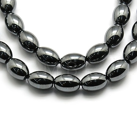 Non-magnetic Synthetic Hematite Oval Beads Strands G-F161-32B-1
