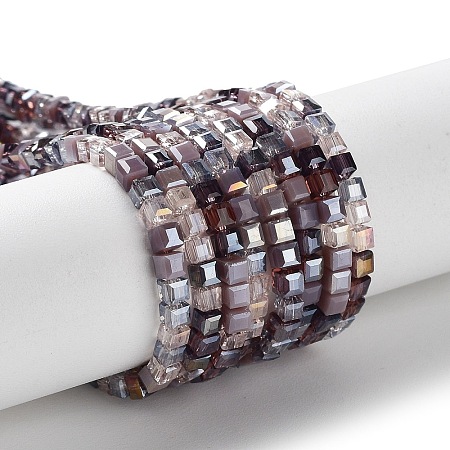 Gradient Color Electroplate Glass Bead Strands GLAA-E042-05-B10-1