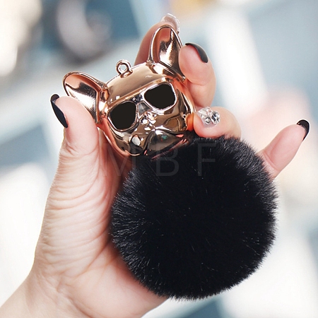 Dog Furry Pom-Pom Keychain for Women PW-WGFFA3E-03-1
