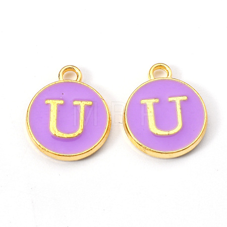 Golden Plated Alloy Enamel Charms X-ENAM-S118-10U-1