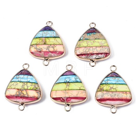 Rainbow Color Natural Imperial Jasper Link Connectors G-S359-332-1