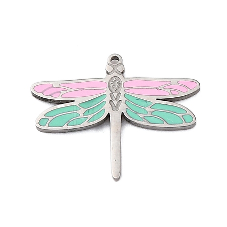 304 Stainless Steel Enamel Charms STAS-L022-488D-P-1