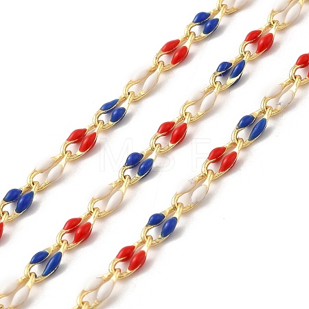 Brass Enamel Curb Chains CHC-C003-13G-18-1