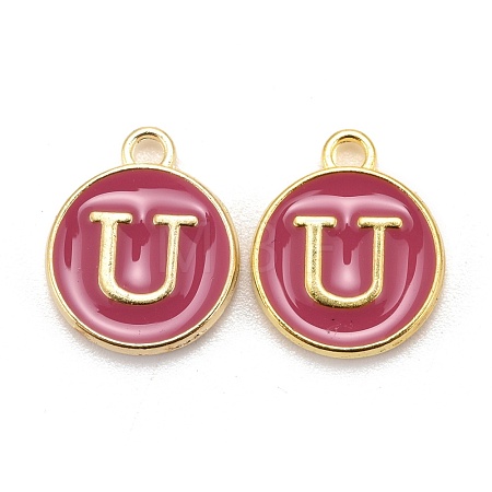Golden Plated Alloy Enamel Charms X-ENAM-S118-08U-1