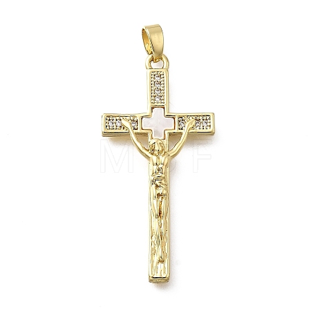 Brass Micro Pave Cubic Zirconia Pendants KK-P336-33G-1