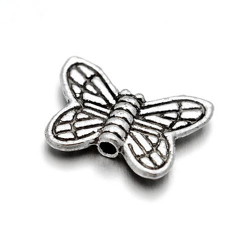 Vintage Alloy Butterfly Beads KK-M112-14AS-1