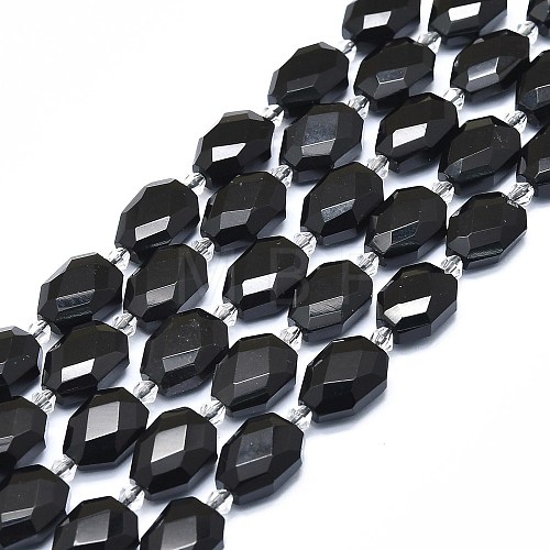 Natural Black Mahogany Obsidian Beads Strands G-F715-028-1