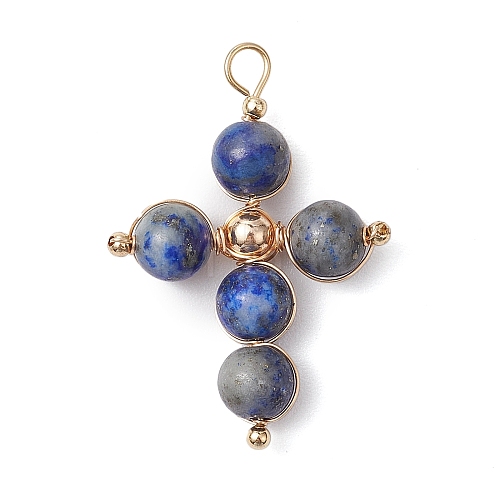 Natural Lapis Lazuli Pendants PALLOY-JF02885-05-1